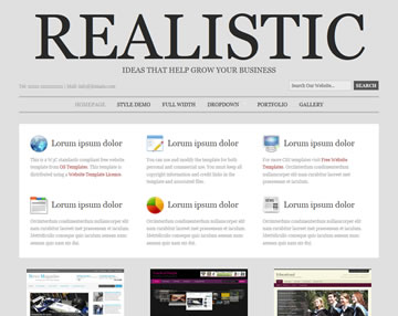 Realistic Free Website Template