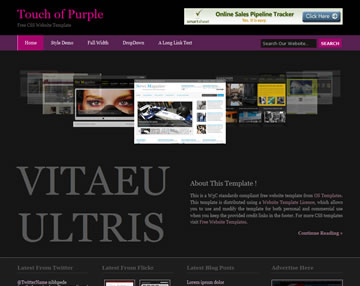 Touch of Purple Free Website Template