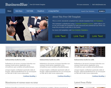 BusinessBlue Free Website Template